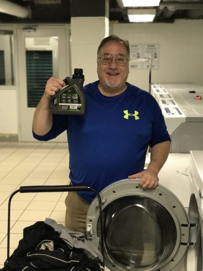 How A Man Does Laundry, With Hero Clean, Specially Formulated For A Man's Smell!